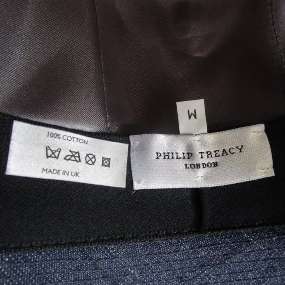 Dark Blue Denim Bucket Trilby Unisex Hat Bendels Cotton London display picture 1